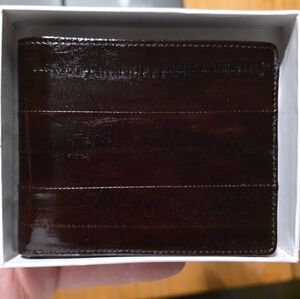 Lee Sands Dark Brown Eel Skin Wallet